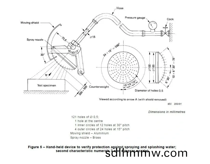 IEC 60529 IPX3/4 handheld brass water spray/splashing nozzles3